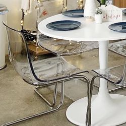 Ikea Tobias chair, clear/chrome plated (ASSEMBLED)