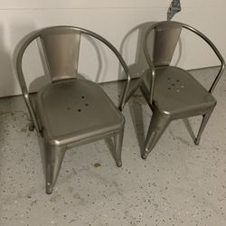 Kids 2 Metal Industrial Chairs New! 