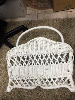 Wicker white basket