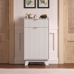 New Double-Drawer Cabinet with Built-in Tilting Laundry Basket for Anti-Tip Protection Versatile for Bedrooms, Living Rooms, and Laundry Rooms  New in