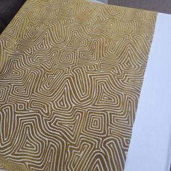 Lustrous Citron Gradual Maze Fine Cut Velvet fabric