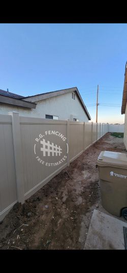 Tan Vinyl Fence