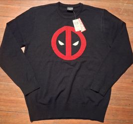 Adult Size Large Deadpool Sweater Marvel New with tags Superhero