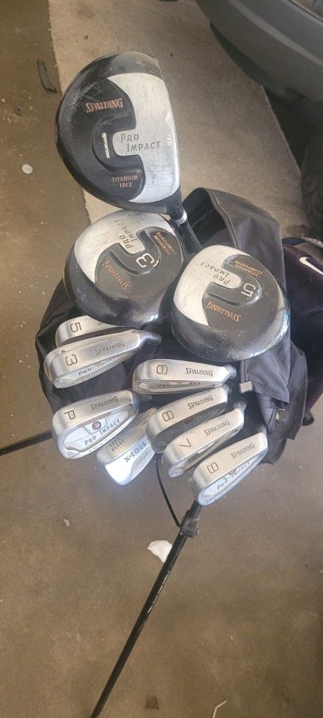 Complete Spalding Golf Club Set w/ Nike Bag – Great for Beginners!