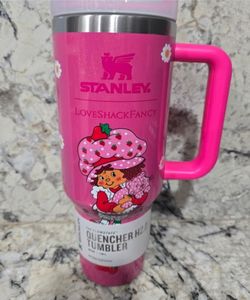 Stanley 40oz Quencher Strawberry Shortcake Loveshackfancy Travel Tumbler Thermos Flowstate Straw Cup 