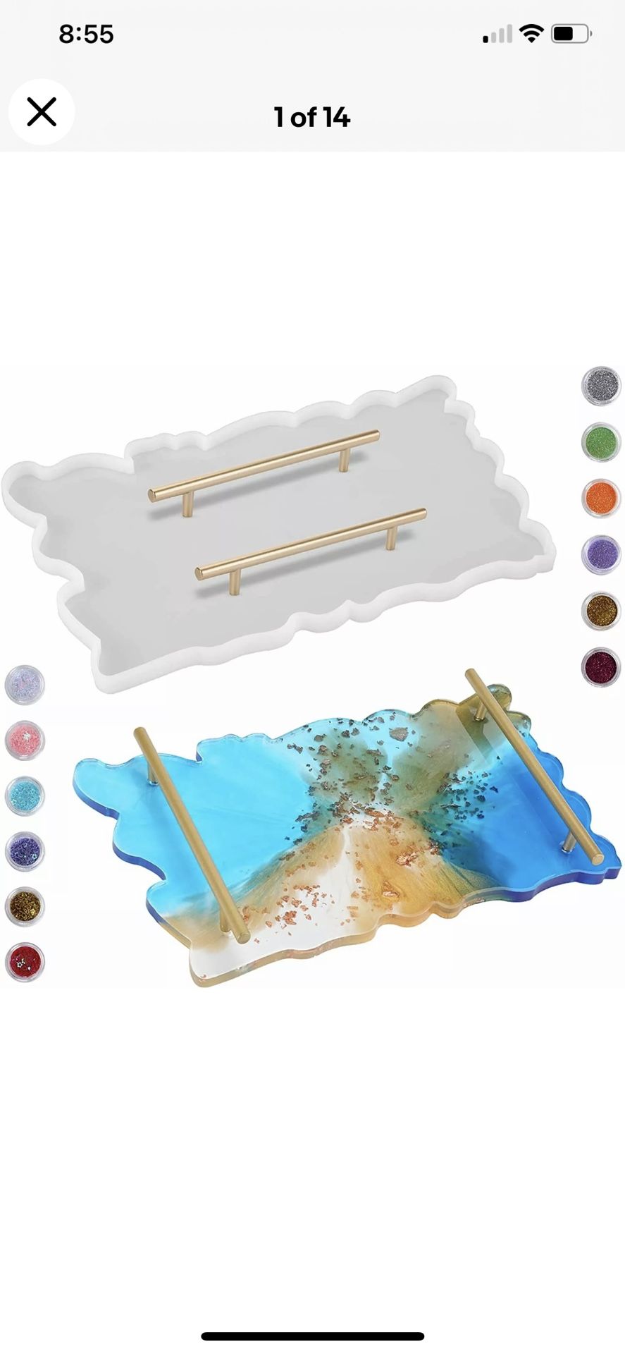 Large Resin Rolling Tray Molds Kits,Silicone Resin Mold lot Epoxy Casting DIY