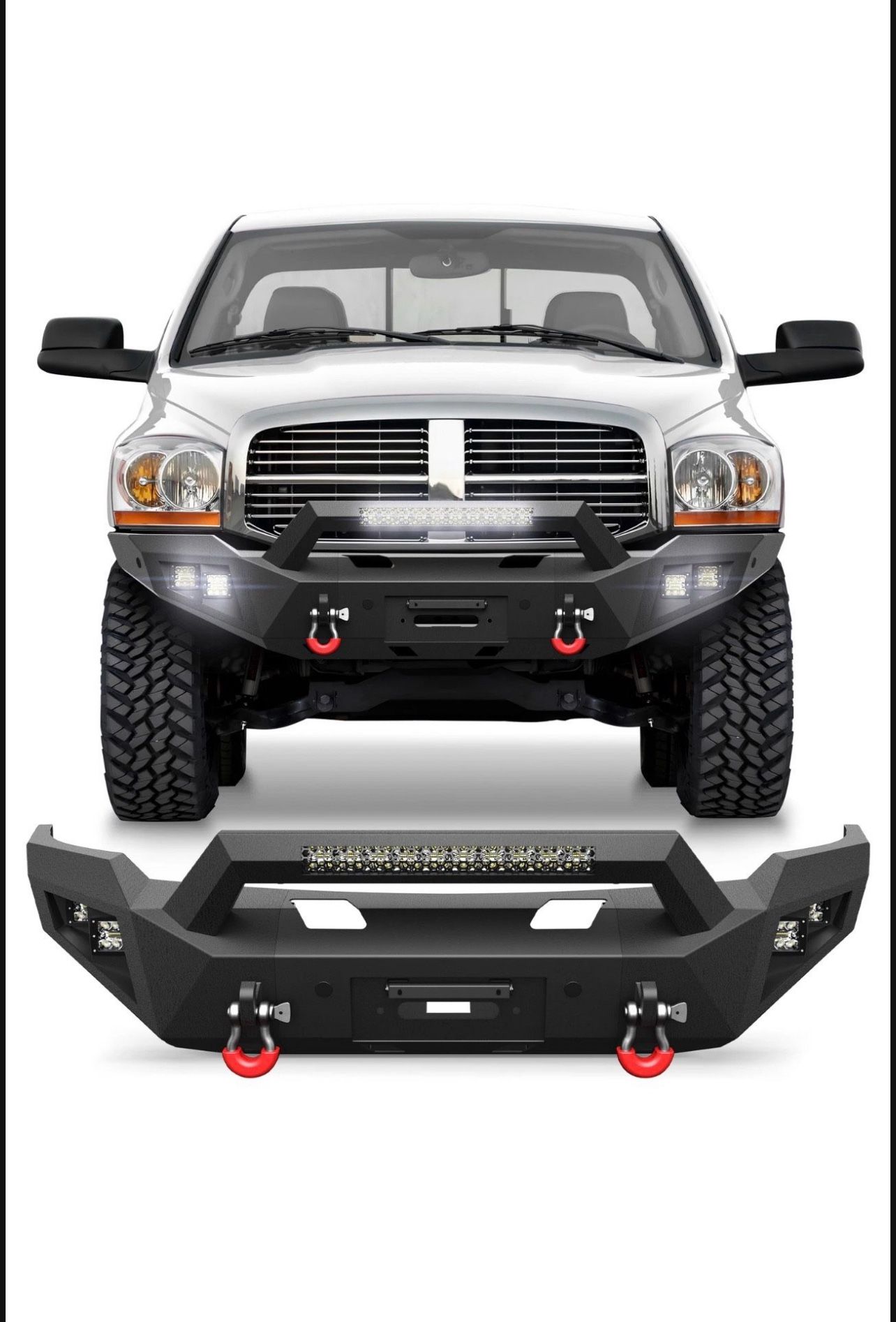 New in a sealed box For Dodge Ram 1(contact info removed)-2007-2008 Front Bumper with Winch Plate & Sensor Holes (C238)