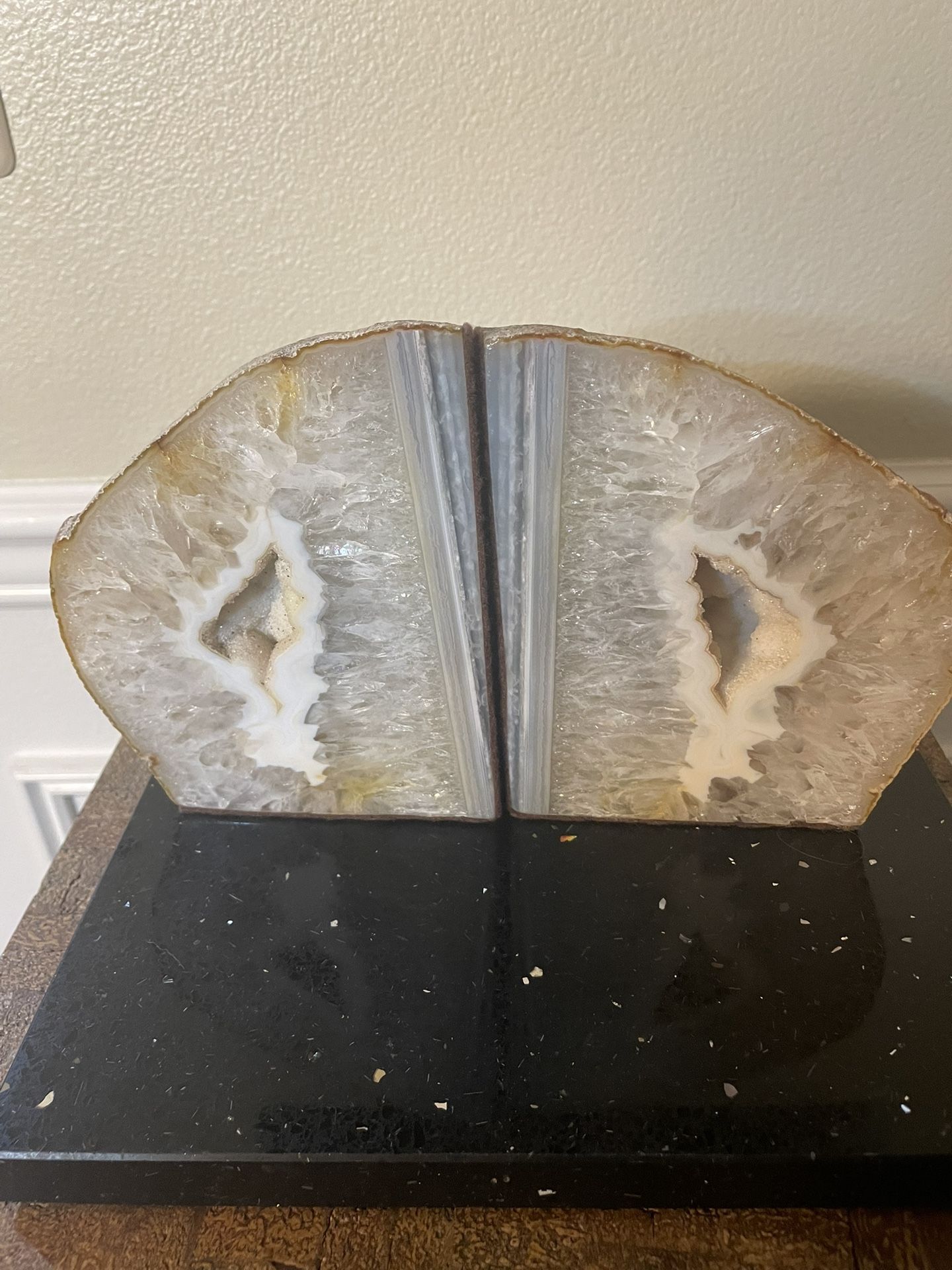 Natural Quartz Agate Bookends 5”x5.5” each