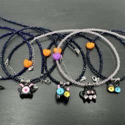 Black Cat Necklace, Halloween Pendant, Cute Spooky  Acc