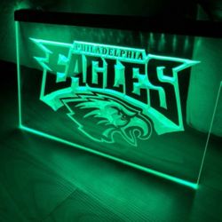 EAGLES LED NEON GREEN LIGHT SIGN 8x12