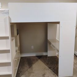 White Loft Bed