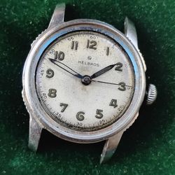 1941 WWII HELBROS Military SWISS Made /Sweep Second Hand/30mm