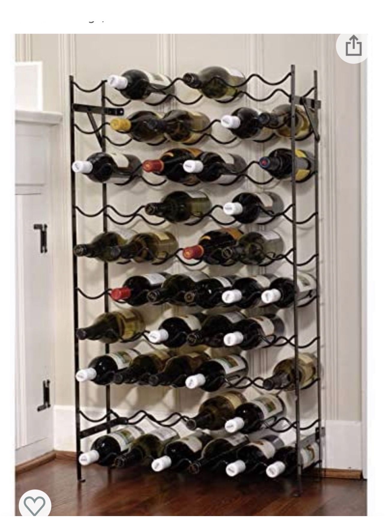 Wine rack can be hung up or placed on the floor brand new in the