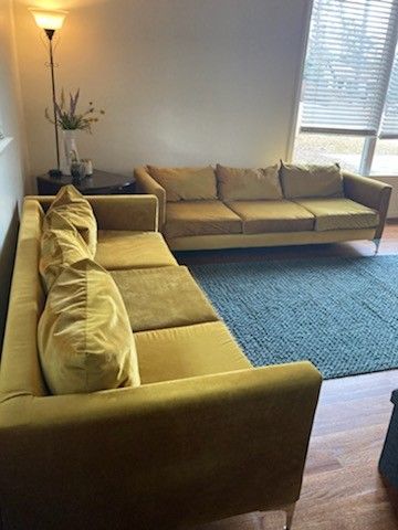 Chamberlin Velvet Sofas (Two Gold)