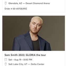 Sam Smith Tickets ! Gloria Tour 