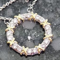Tiffany Schlumberger Gold Diamond 16 Stone Necklace 