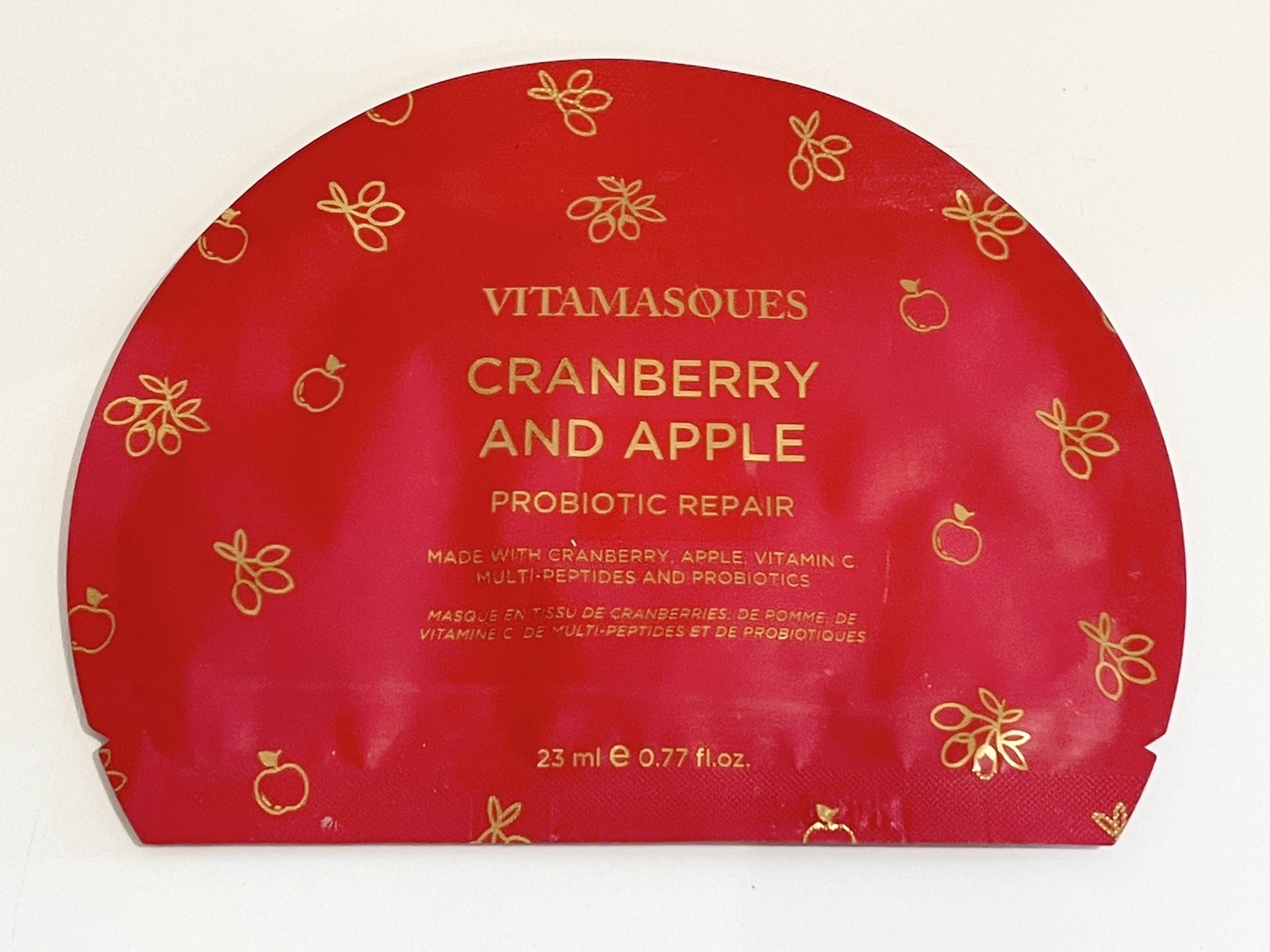 Vitamasques Cranberry and Apple Probiotic Repair Sheet Mask 0.77 oz
