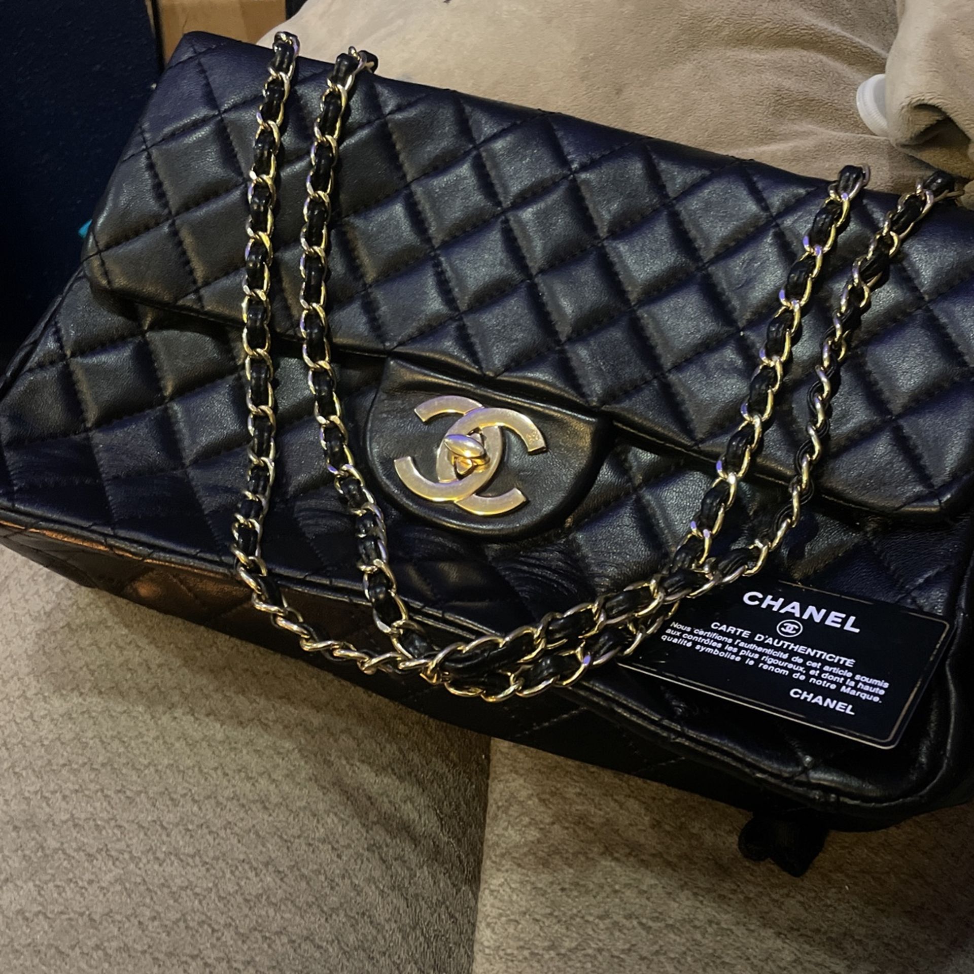 Chanel Purse Black Bag  Maroon Interior 