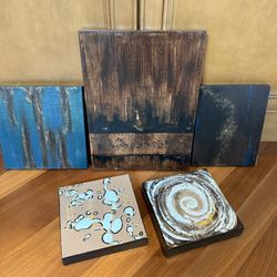 (5) Modern Abstract Acrylic Canvas Wall Art 