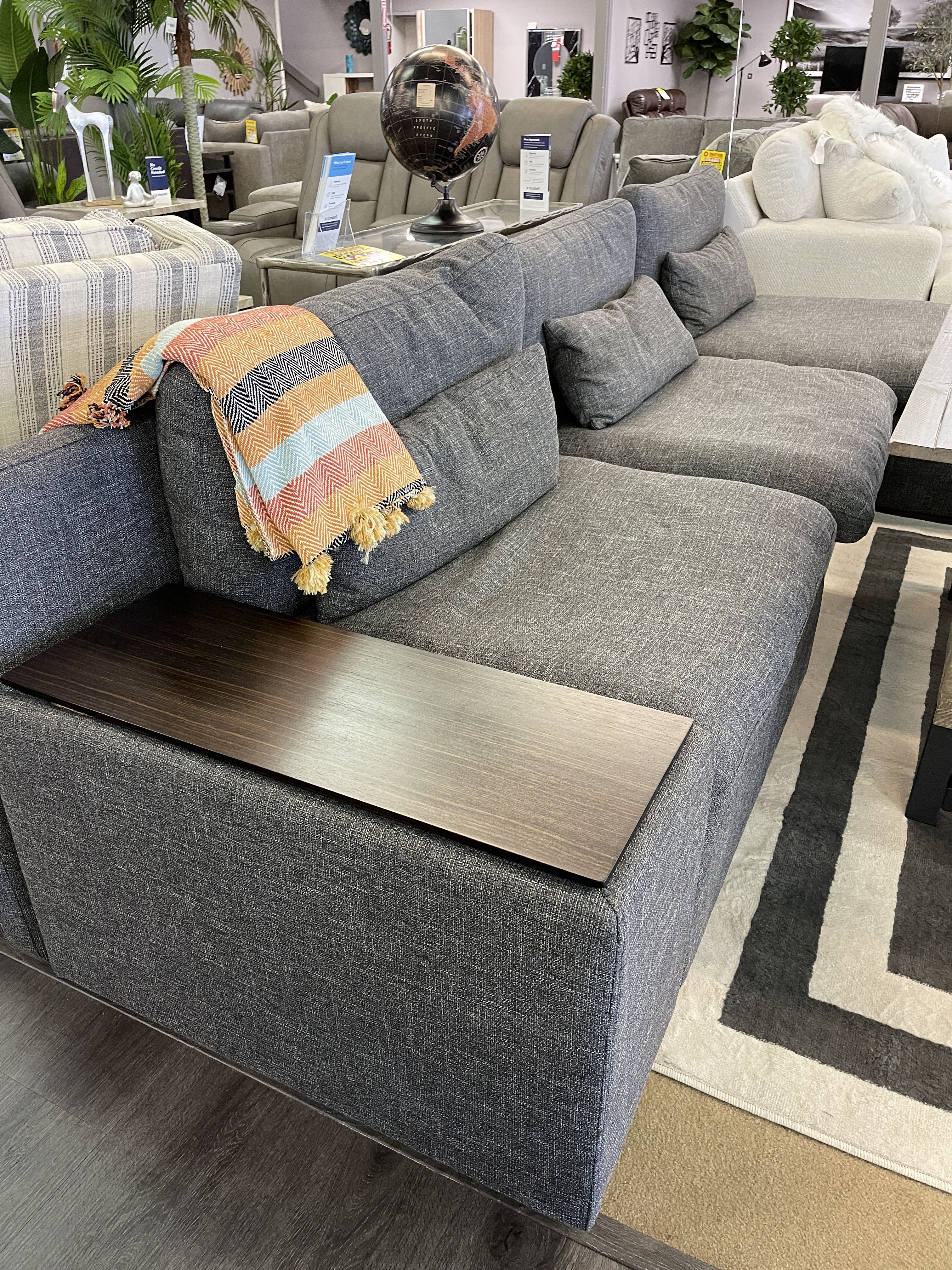 Divani Casa Paseo Charcoal Foam Feather Seating Modular