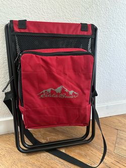 Eddie Bauer Folding Backpack Stool Cooler – Red