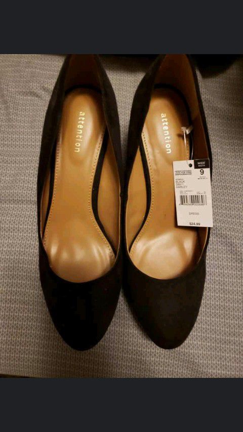 Women's black wedge heels size 9. $15