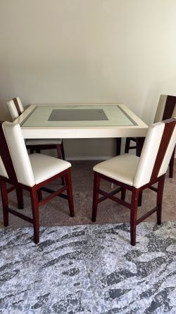Table and four chairs