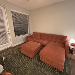 Brand New Copper Sectional Couch And Ottoman