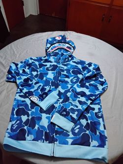 BAPE Shark Full-Zip Hoodie Blue Camo. Small