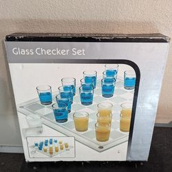 Glass Checker Set w/ Shot Glass Pieces