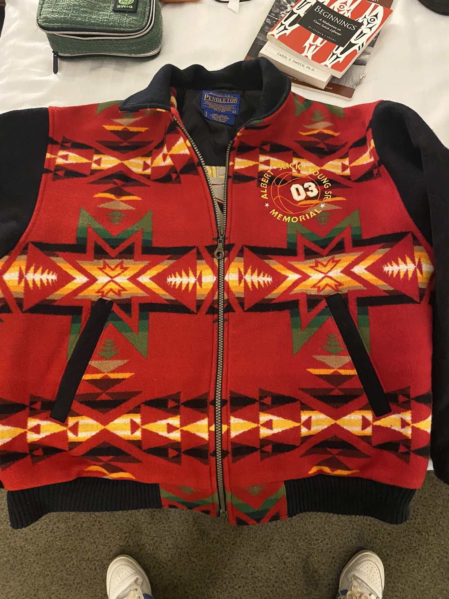 Pendleton Wool Coat Navajo Line Large