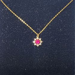 Ruby & White Sapphire Necklace