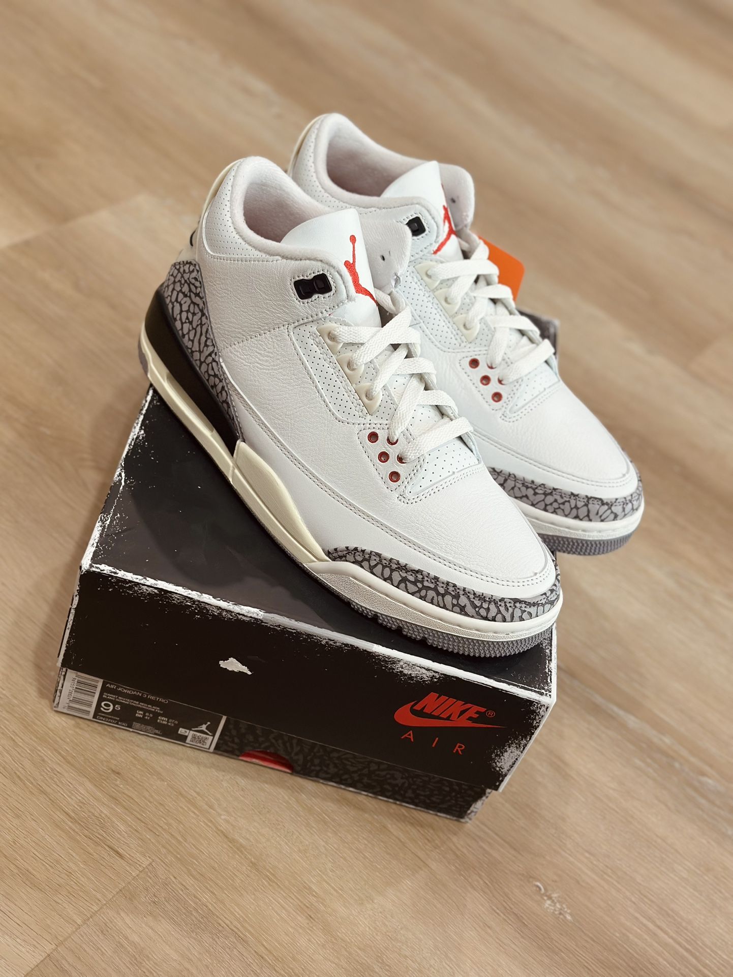 100% AUTHENTIC DS NIKE JORDAN 3 WHITE CEMENT REIMAGINED