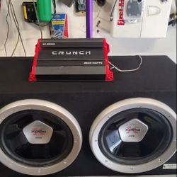 SONY XPLOD DUALS SUBS 1000WATT EACH 12INCH PORTED BOX And AMP 2500WATT.2 AMP 