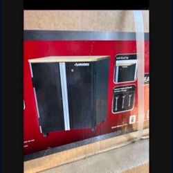 Husky Ready-to-Assemble 24-Gauge Steel 2-Door Garage Base Cabinet in Black (28 in. W x 32.8 in. H x 18.3 in. D)