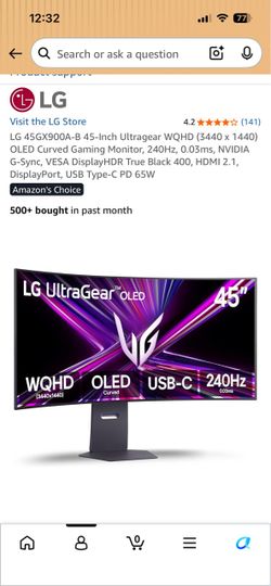 LG 45GX900A-B 45-Inch Ultragear WQHD 240 Hz