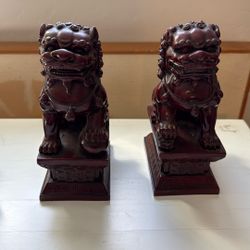 Chinese Red Foo Dogs & Dragon, $50 Obo