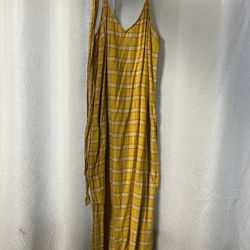 Sl. V  Neck Tie Yellow Plaid