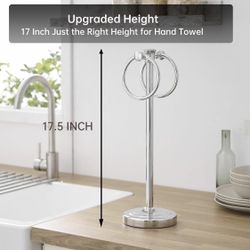 Hoimpro 17" Polished Chrome Standing Towel Rack 