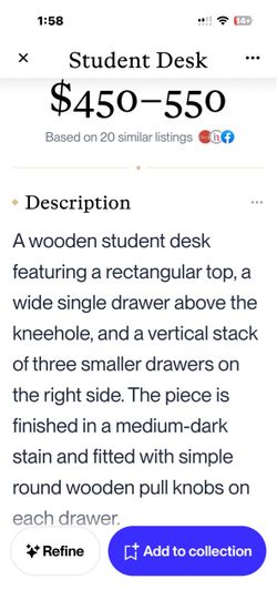 Vintage student desk