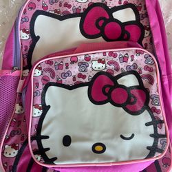 Hello Kitty Backpack With Attached Lunch Bag