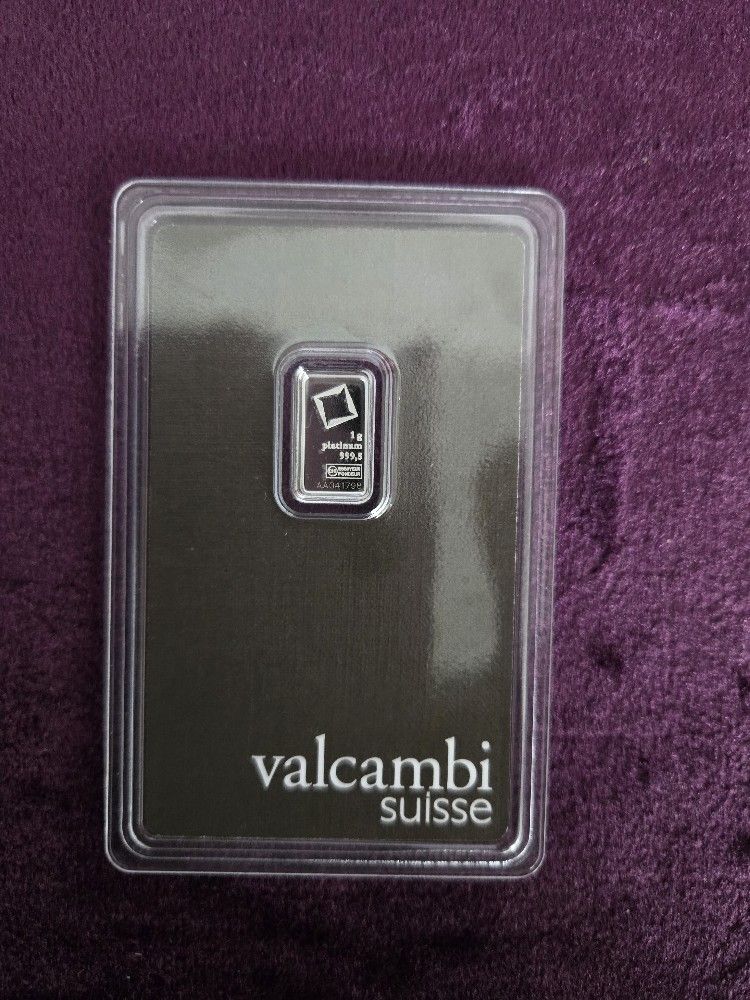 1 Gram Platinum Bar Valcambi (In Assay)