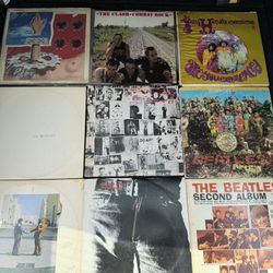 HUGE Vintage Classic Rock Vinyl Lot - Beatles, Stones, Pink Floyd, KISS, Hendrix, Garcia 65+ Records