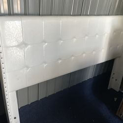 White leather queen, headboard