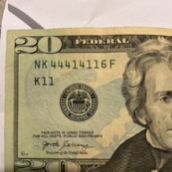 Unique Trinary $20 Dollar Bill