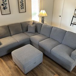 Thomasville Flex Steel Sectional And Ottoman