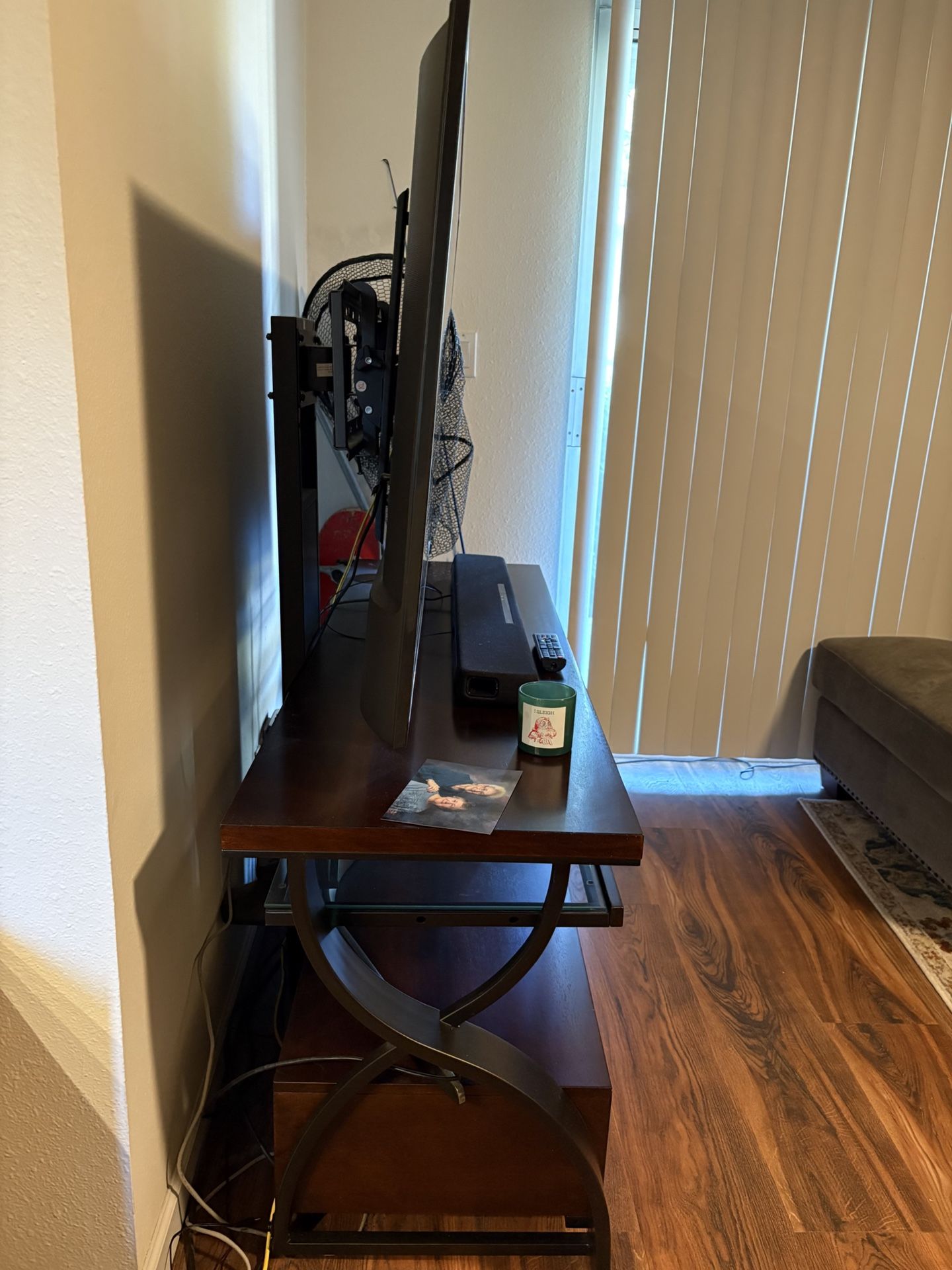 TV, Sound Bar, And Stand Bundle
