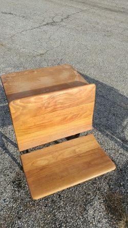 Antique child's school desk and seat.