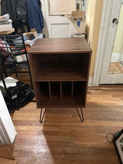 Walnut Vinyl Record Storage Cabinet