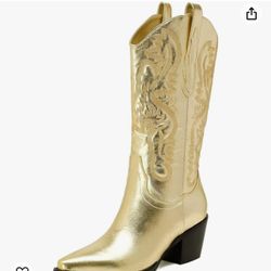 Gold Cowboy Boots Size 10